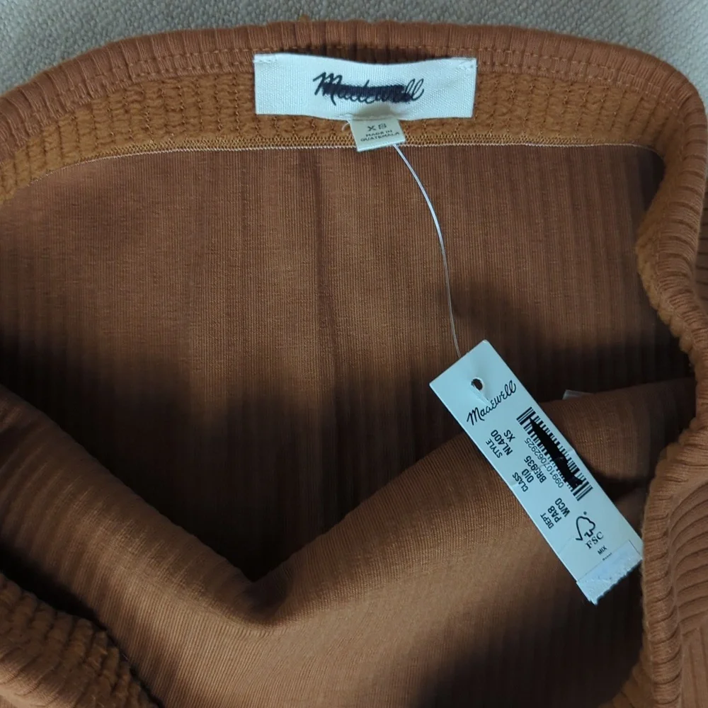 NWT Madewell Crop Tube Top in Sleekhold Warm coffee XS - Picture 9 of 10